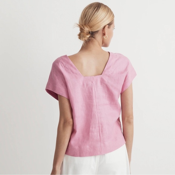 Madewell 100% Linen Pink Top Size XXL - Picture 3 of 7